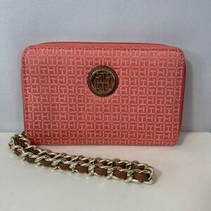 Tommy Hilfiger Coral Clutch with Gold Chain